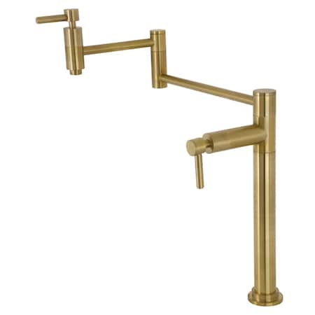 Deck Mount Pot Filler, Brushed Brass